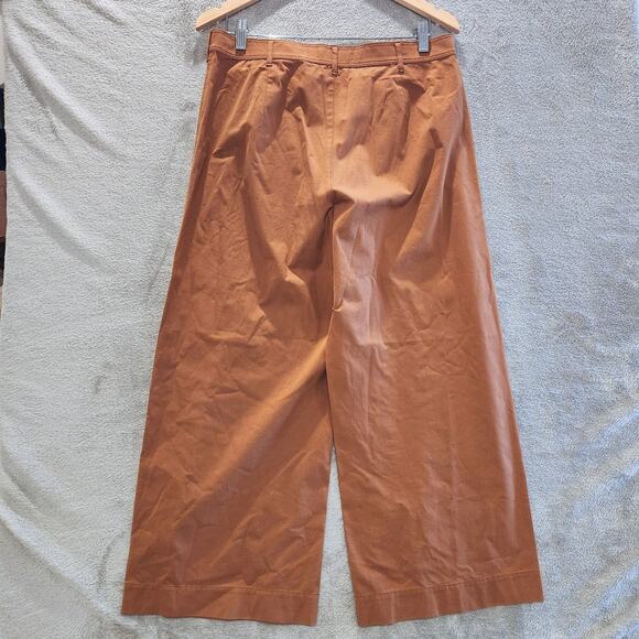 Lafayette 148 Brown High Rise Cropped Wide Leg Pants Size 10 Silent Luxury - Picture 4 of 13